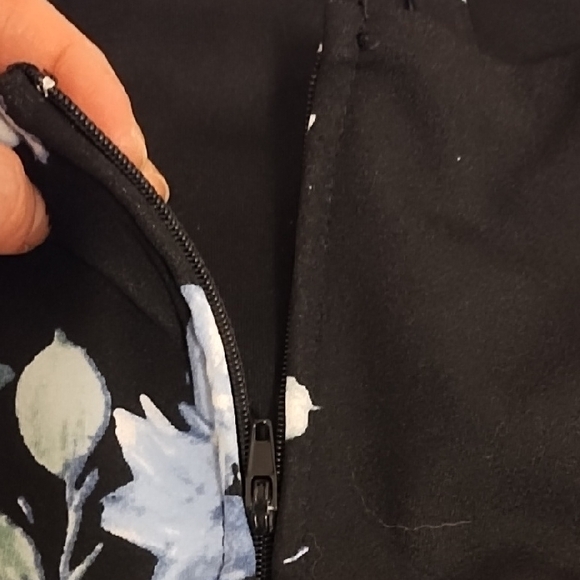 Trixxi Thin Strap Black Dress with Pink and Blue Floral Pattern - Picture 8 of 10